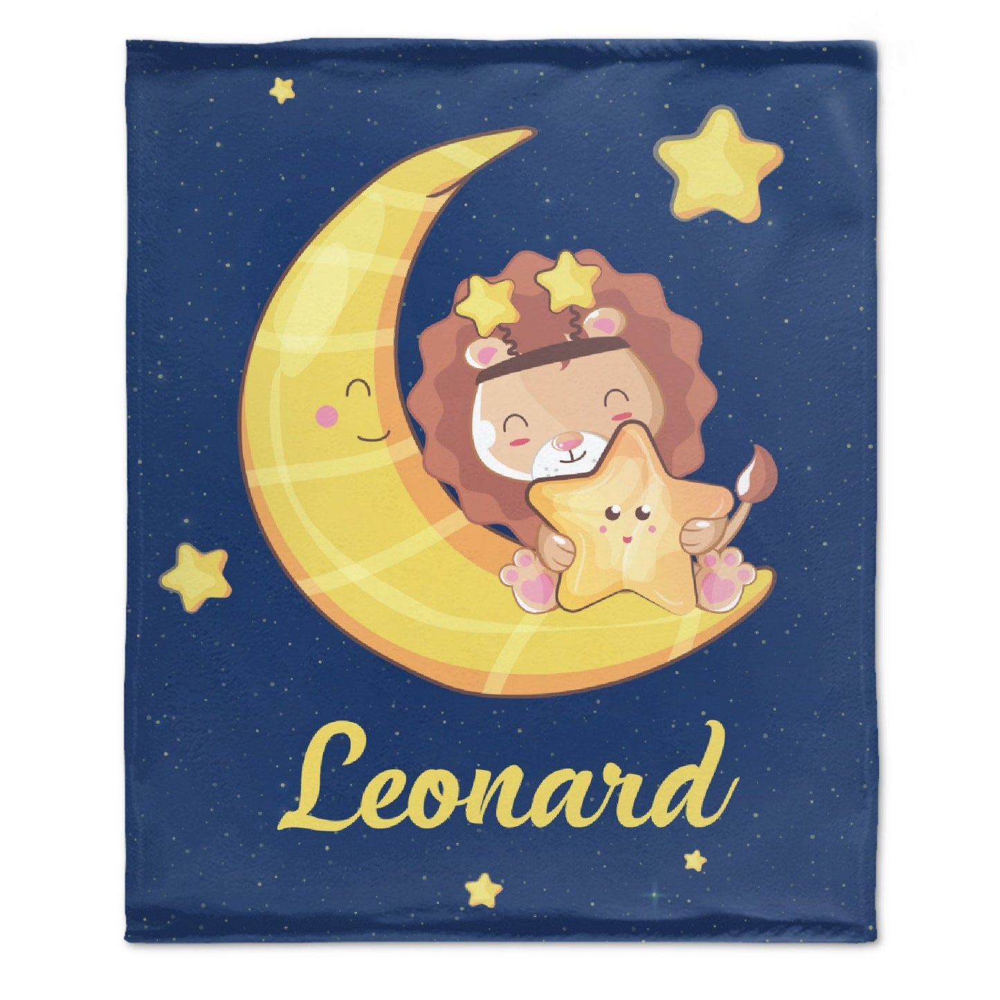 ️Personalized Baby Boy Moon Lion Blanket