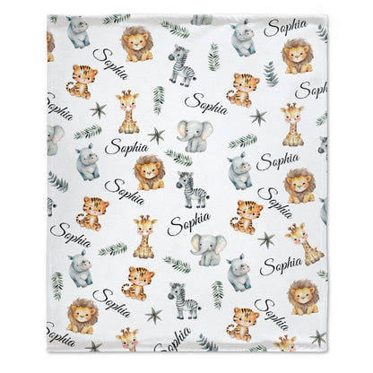 ️Friends of the Forest Name Custom Blanket - Gift Ideas for Kids