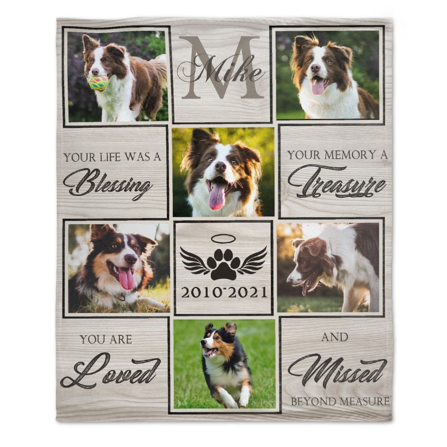 ️Custom Photo Dog Memorial Blanket - Pet Sympathy Gift