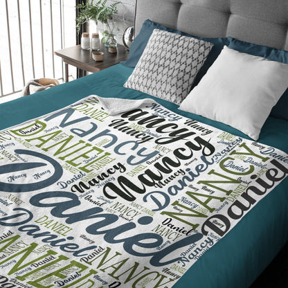 ️Personalized Name Custom Blanket with Artistic Words