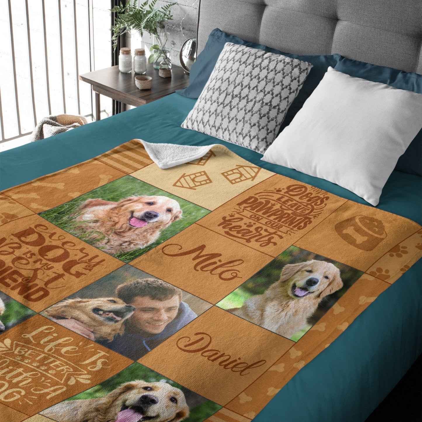 ️Dog Photo Blanket-Personalized Pet Blanket-Pet Memorial-Custom Pet Photo-Personalized Photo Blanket-Pet Memorial Gift