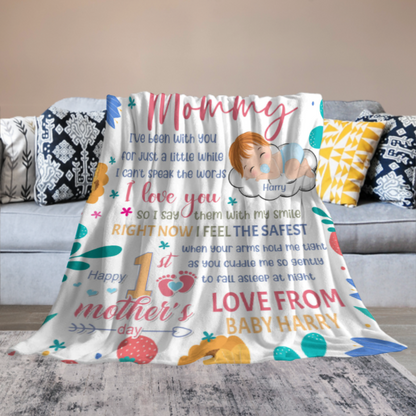Happy 1st Mother's Day - Personalized Blanket
