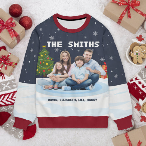 Custom Photo Best Family Ever - Family Personalized Custom Ugly Sweatshirt