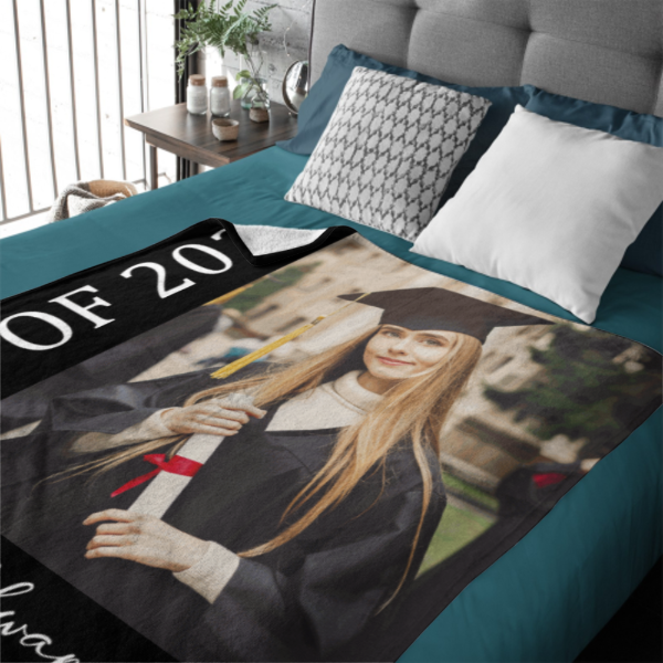 Graduation Blanket 2023 Custom Photo and Name Congratulations Graduation Gift