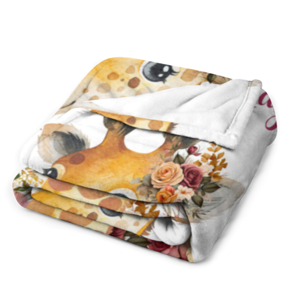 ️Personalized Floral Giraffe Baby Animals Blanket