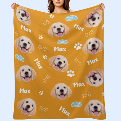 Dog Pattern - Personalized Custom Fleece Blanket