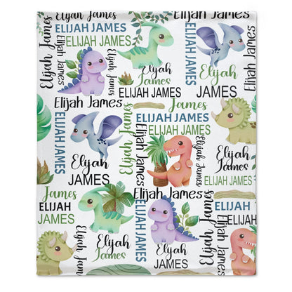 ️Cute Dinosaur Personalized Blankets