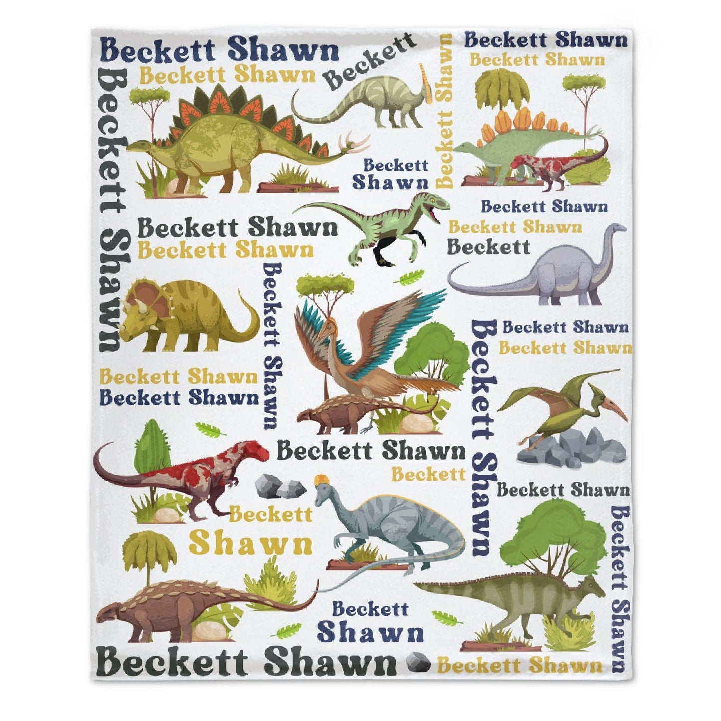 ️Personalized Dinosaur Name Custom Blanket-Gift for Kids