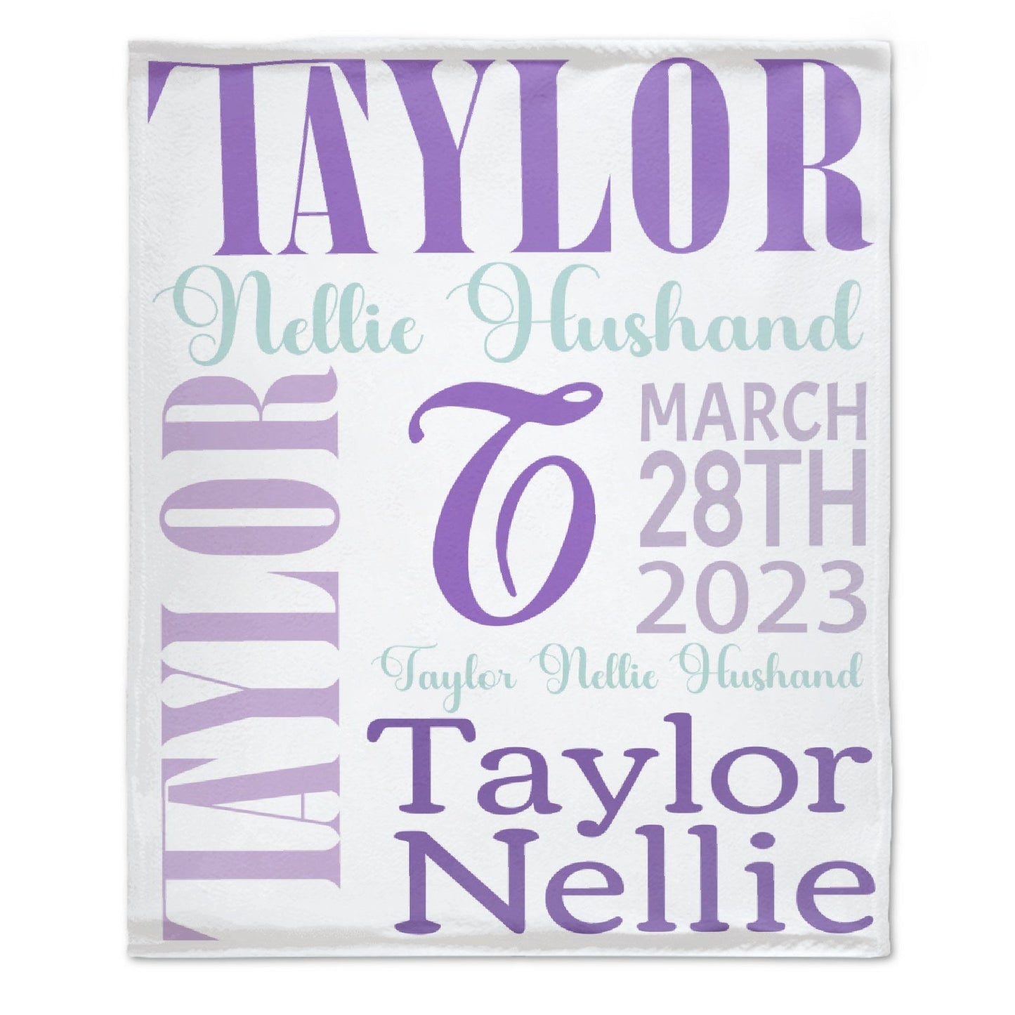 ️Personalized Monogrammed Baby Name Blanket - Swaddle Blanket Baby Shower Gift Photo Prop Birth Announcement