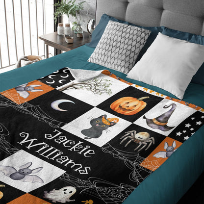 ️Personalized Halloween  Spooky Season Kids Blanket