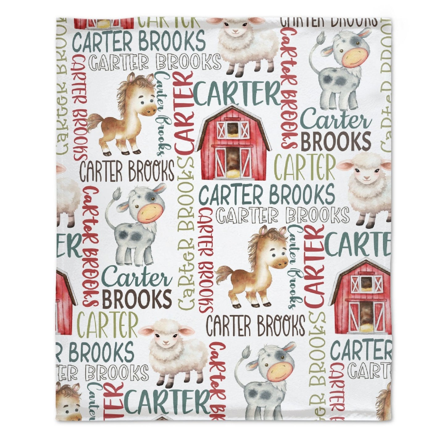 ️Personalized Farm Animal Blanket - Custom Name - Gift - Farm Blanket