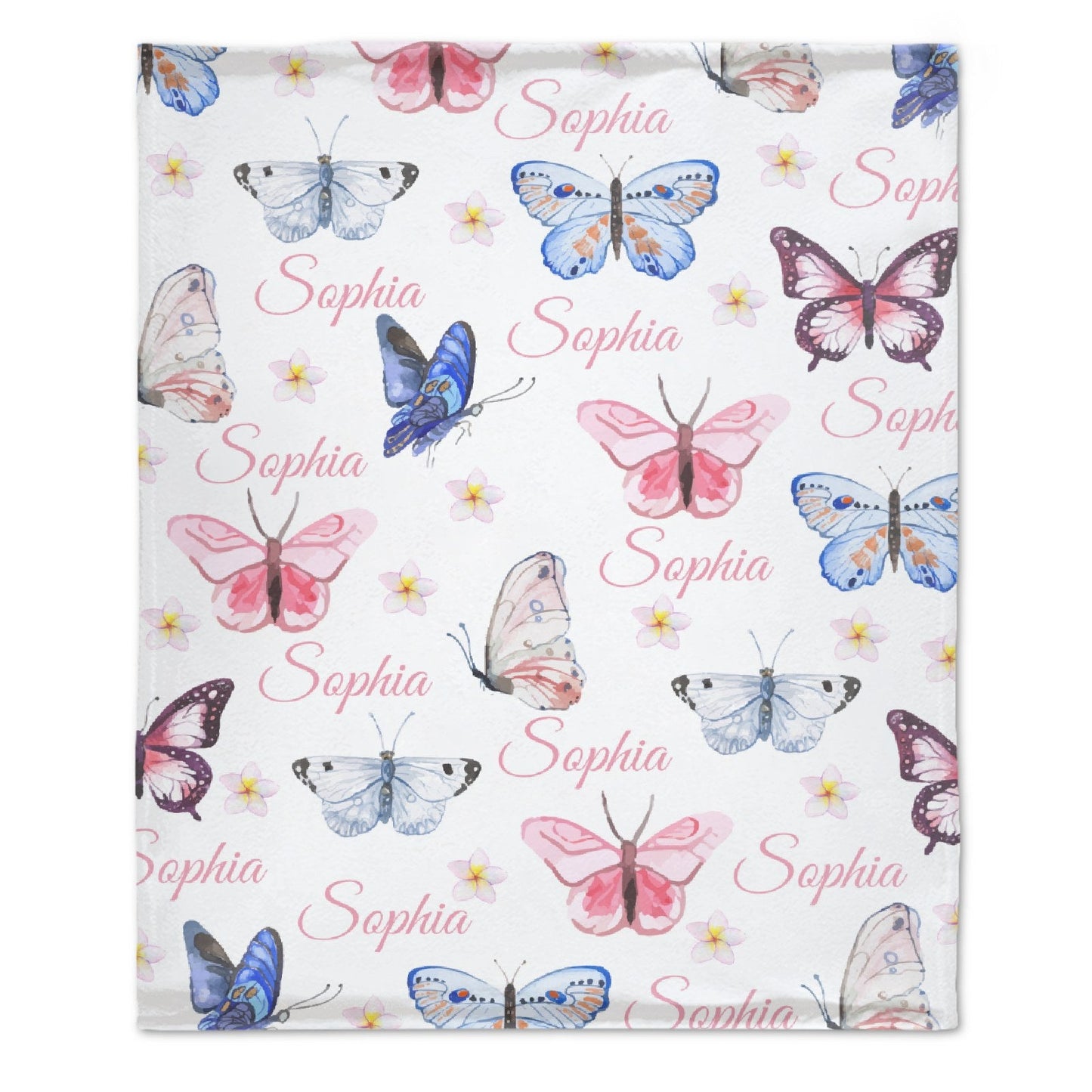 ️ Personalized Butterfly Baby Girl Name Custom Blanket