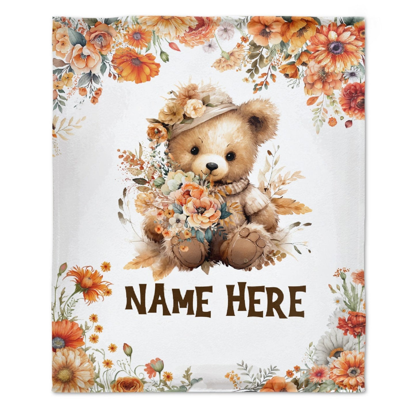 ️Custom Baby Name Bear Blanket