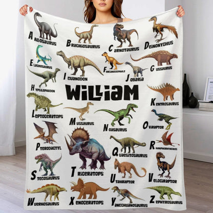 ️Name Custom Dinosaur Blanket - Gifts for Kids