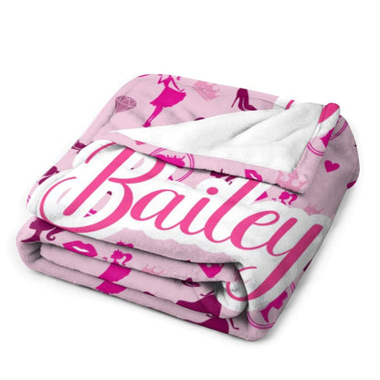 ️Personalized Name Custom Pink Party Blanket