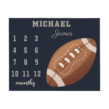 ️ Personalized Soccer Milestone Name Custom Blanket