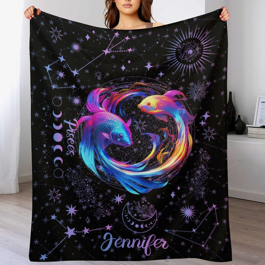 ️Fantasy twelve constellations themed name custom blanket