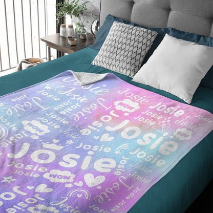 ️Multicolor Name Personalized Custom Blanket - Perfect Gifts for Birthday