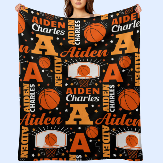 ️Custom Basketball Personalized Blanket - Gifts for Gifts Kids