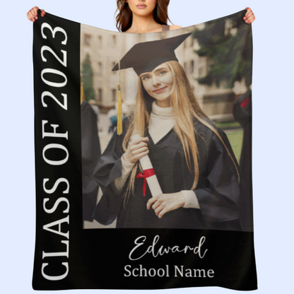 Graduation Blanket 2023 Custom Photo and Name Congratulations Graduation Gift