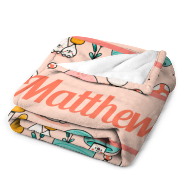 ️Personalized Cute Mushroom Blanket - Birthday Gifts For Girls Boys