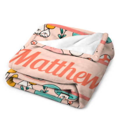 ️Personalized Cute Mushroom Blanket - Birthday Gifts For Girls Boys