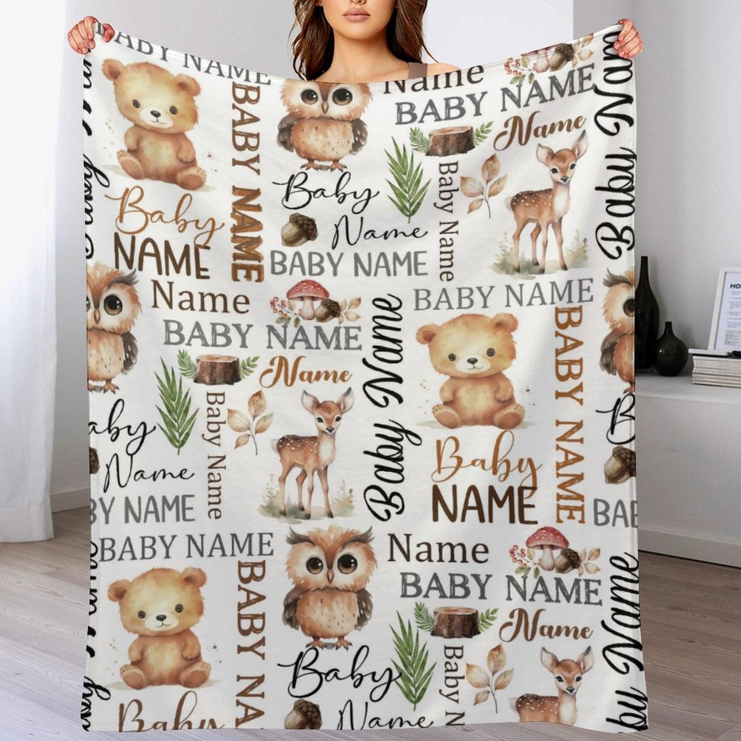 ️Personalized Baby Blankets, Custom Baby name Blanket - Best Gift for Baby, Newborn - bear blanket