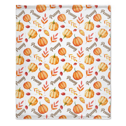️Fall Pumpkin Swaddle Personalize Baby Blanket
