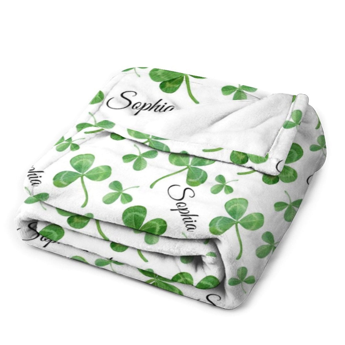 ️ Clover Name Custom Blanket - Lucky Gift