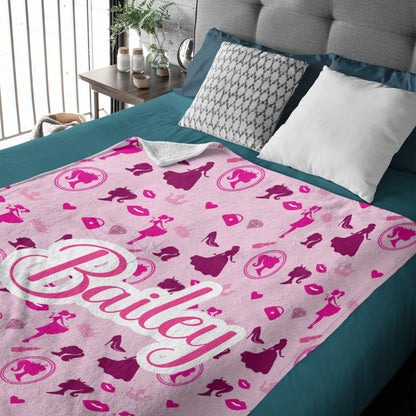 ️Personalized Name Custom Pink Party Blanket