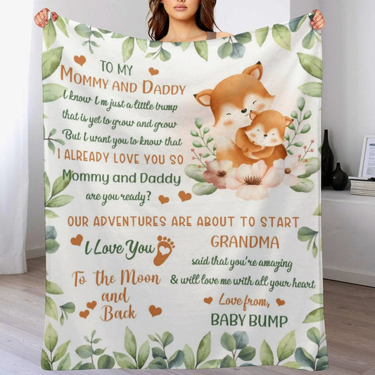 ️I Love You To The Moon And Back- Family Personalized Custom Baby Blanket