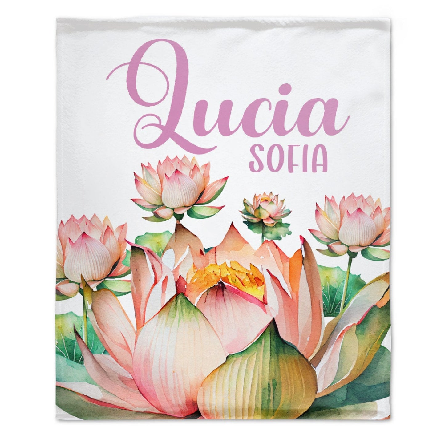 ️Lotus Flowers Personalize Baby Blanket