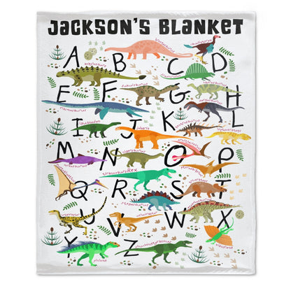 ️Personalized Dinosaur Alphabet Name Custom Blanket