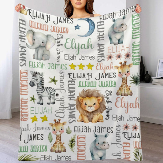 ️ Personalized Forest Animal Blanket