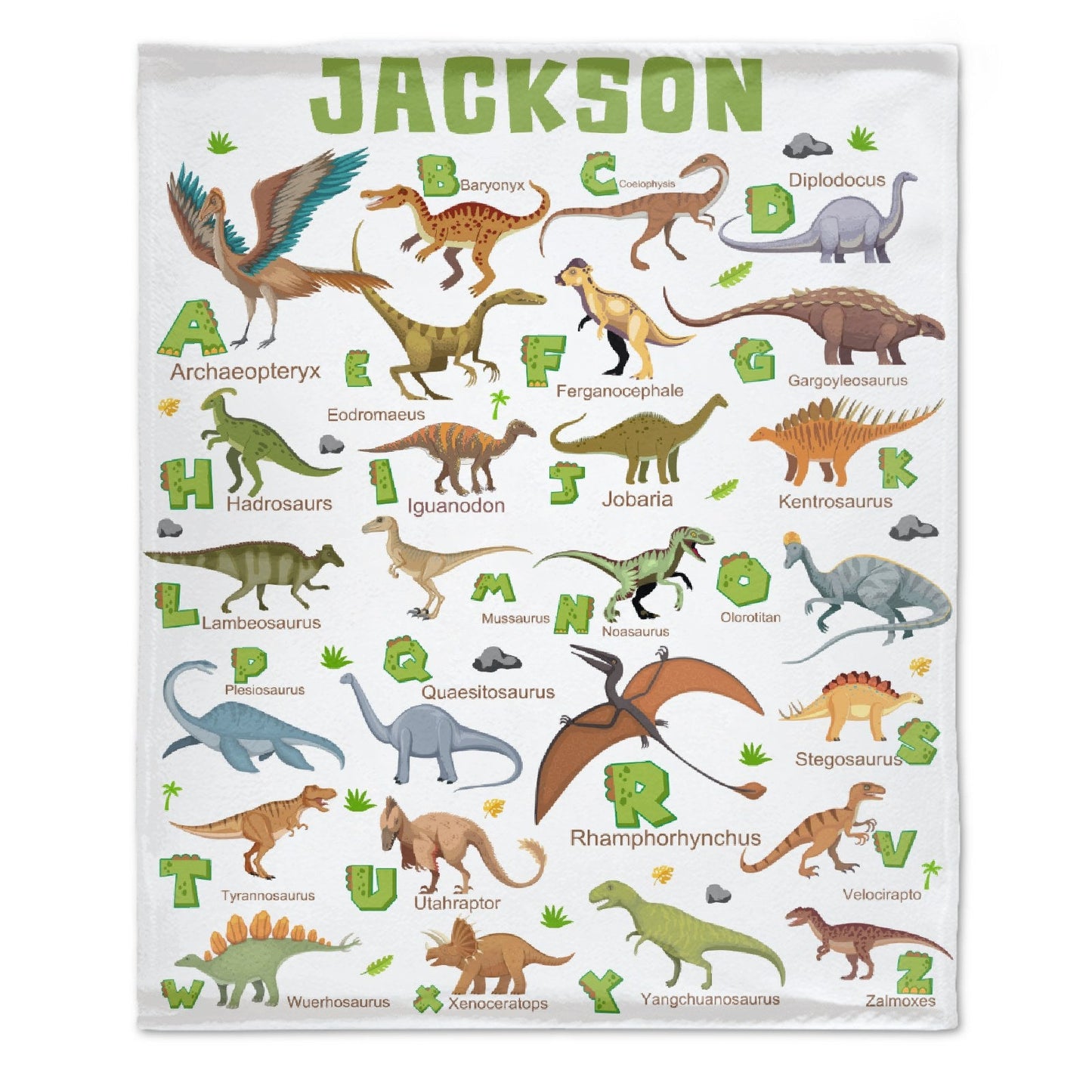 ️Cute Alphabet Dinosaur Blanket for Boys