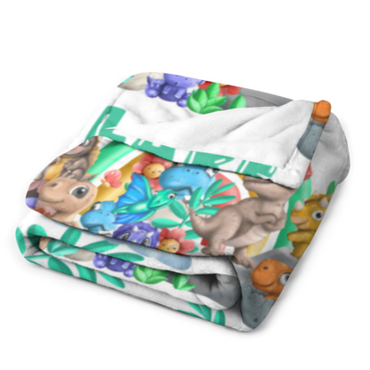️Cute Baby Dinosaur Personalized Custom Blanket - Gifts for Kids