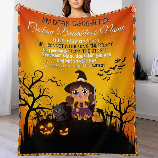 ️Personalized Daughter Name Blanket-Halloween Witches