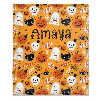️Halloween Name Personalized Custom Blanket - Halloween Gifts
