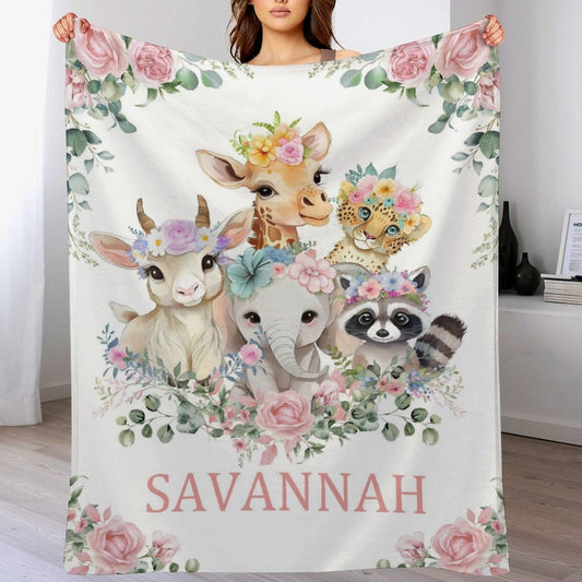 ️Custom Baby Blanket Personalized Elephant Baby Blankets for Girls Baby Boy Gifts Baby Products Super Soft Blankets