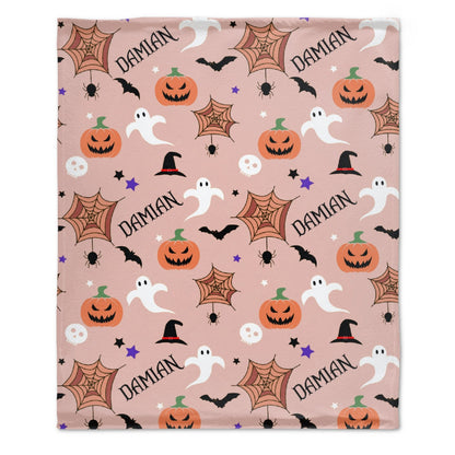 ️Personalized Custom Name Blanket-Halloween Pumpkin ghost