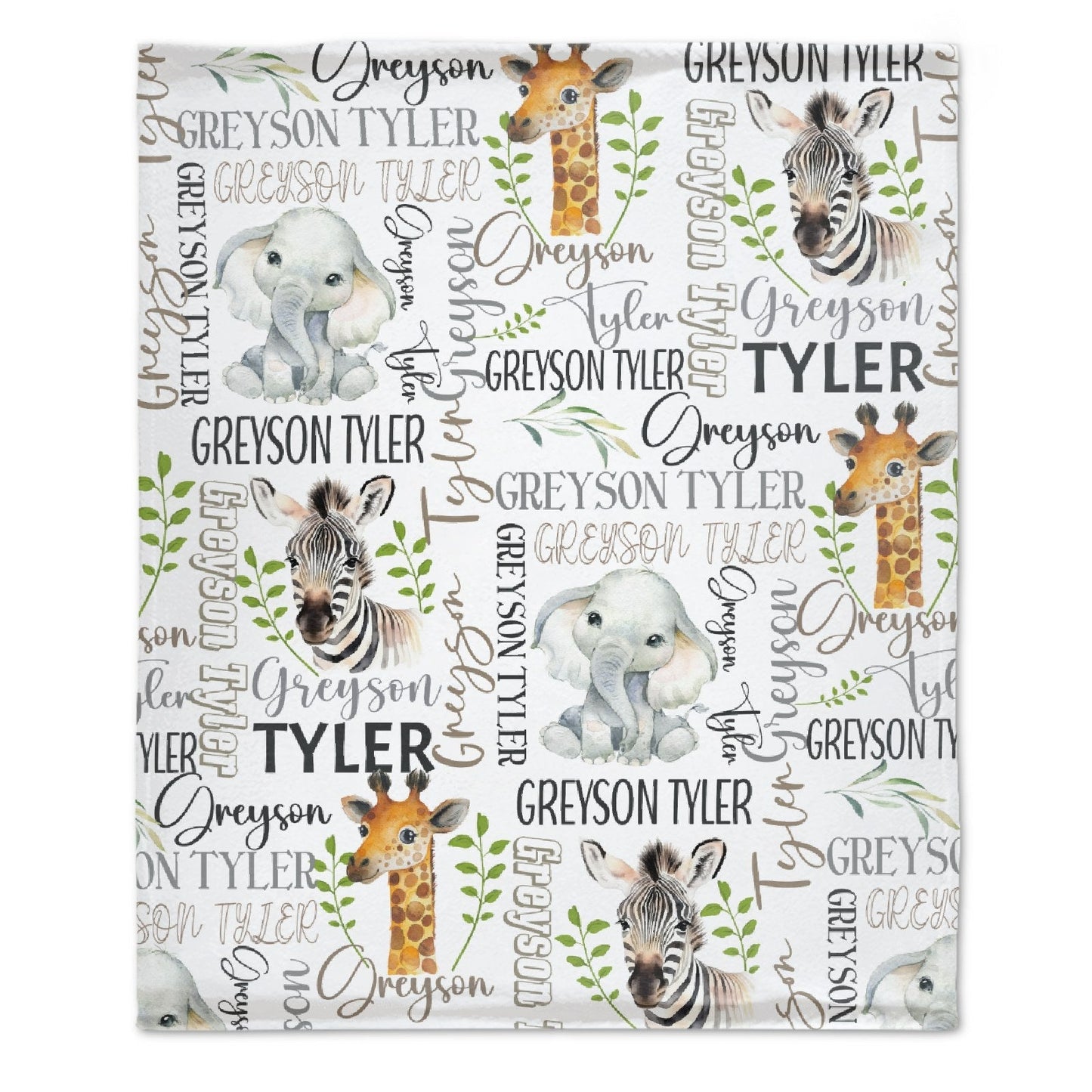 ️Safari Name Custom Baby Blanket-Gift for Baby