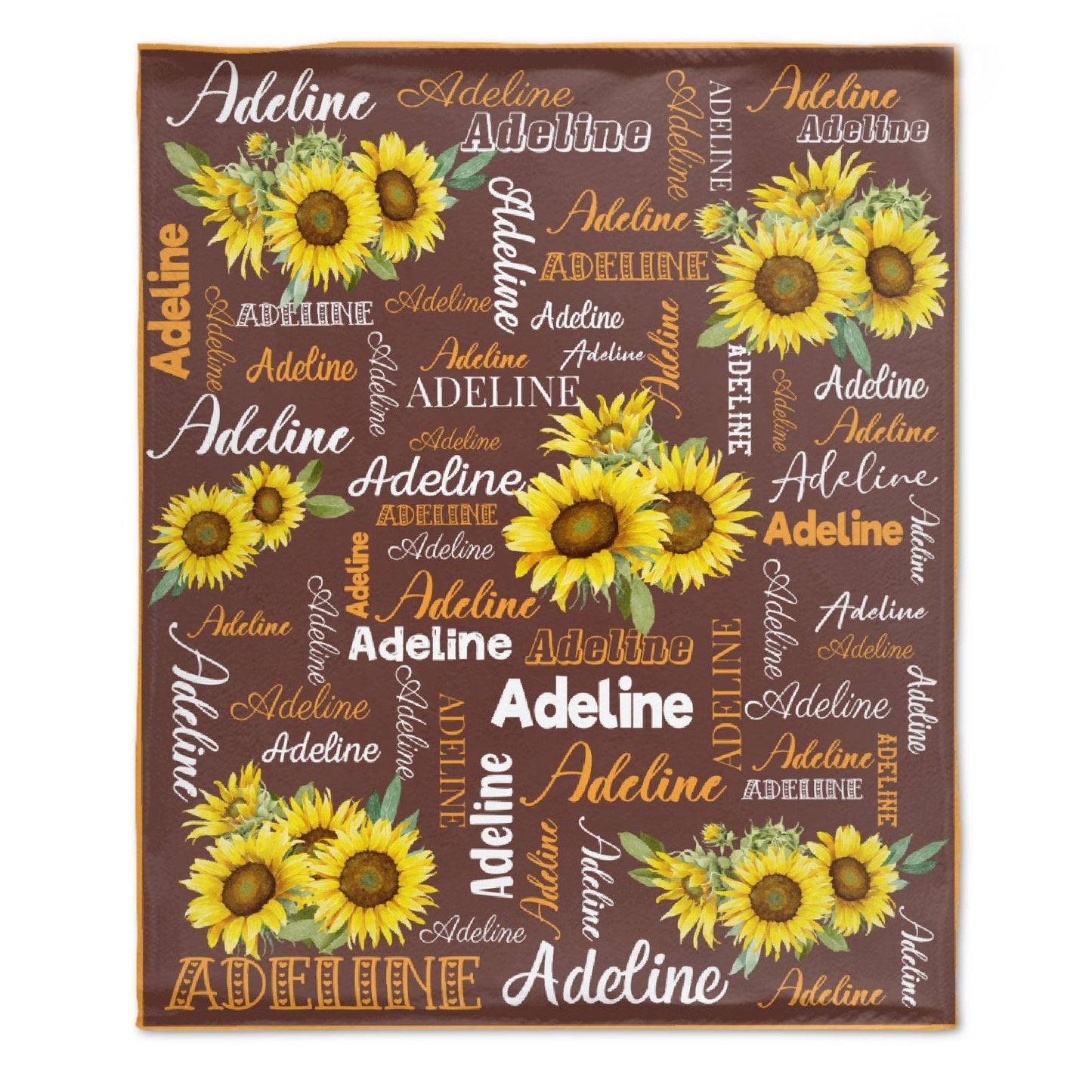 ️Personalized Customized Name Sunflower Blanket for Kids Baby Family