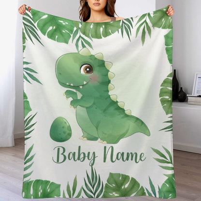 ️Custom Baby Animals Blanket Gift for Baby Girls Boys - Dinosaur