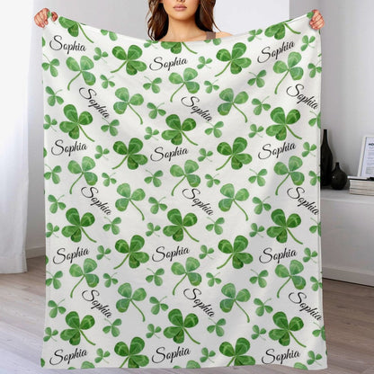 ️ Clover Name Custom Blanket - Lucky Gift