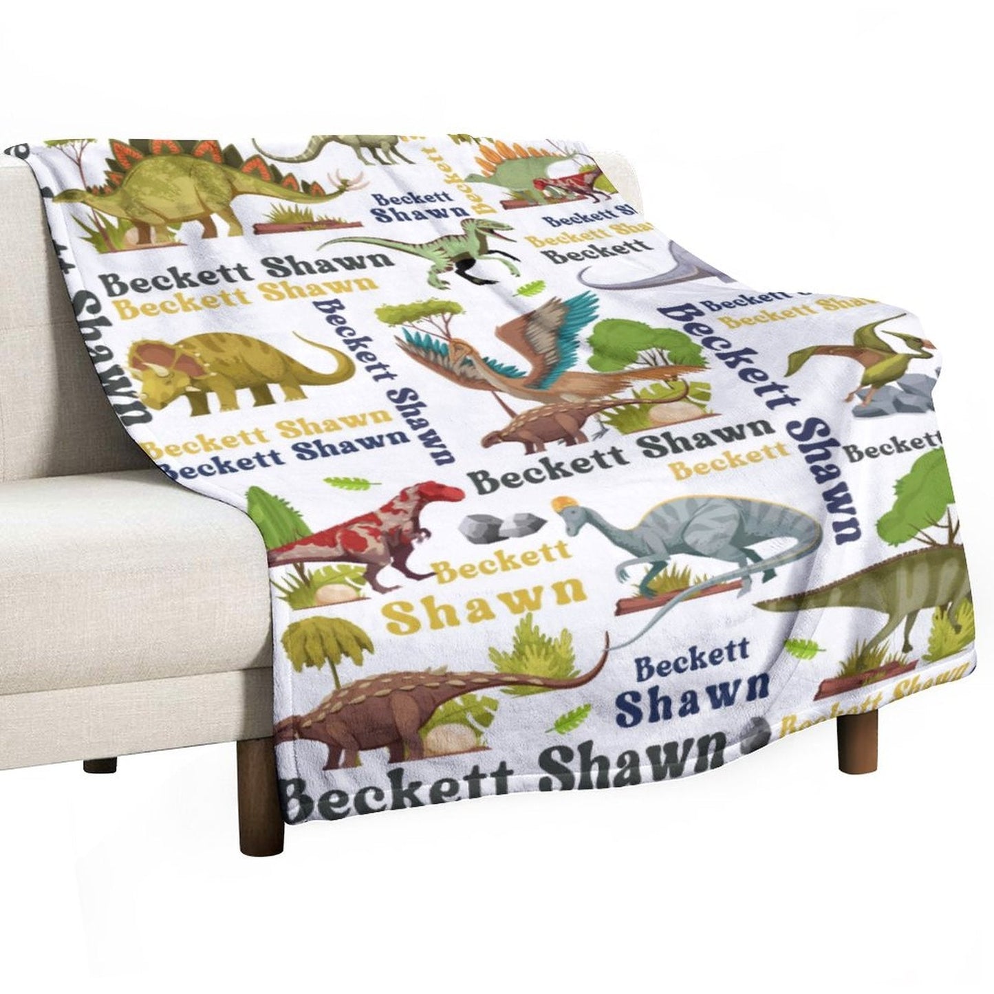 ️Personalized Dinosaur Name Custom Blanket-Gift for Kids