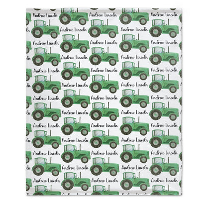 ️Farm Tractor Custom Name Blanket - Gifts for baby