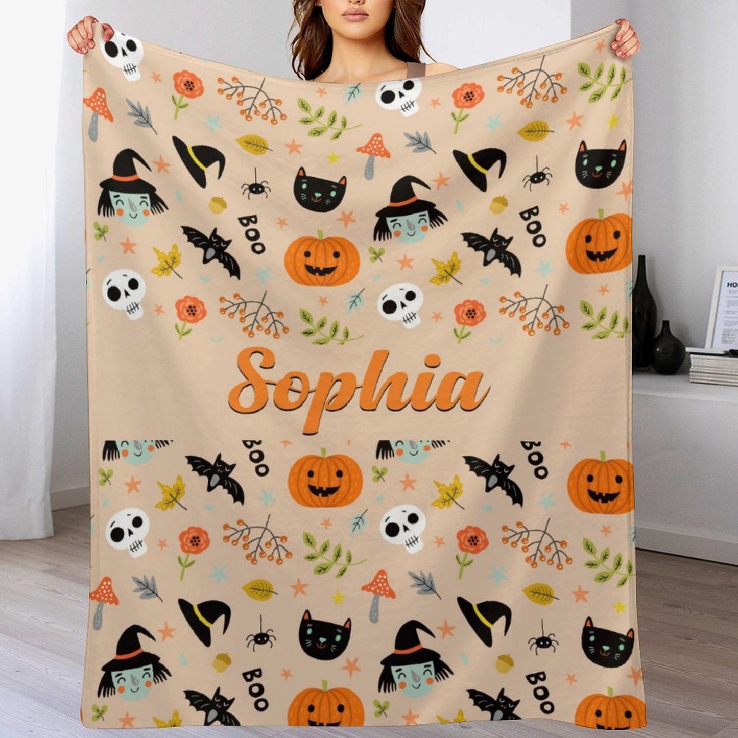 ️Personalized Custom Name Halloween Blanket