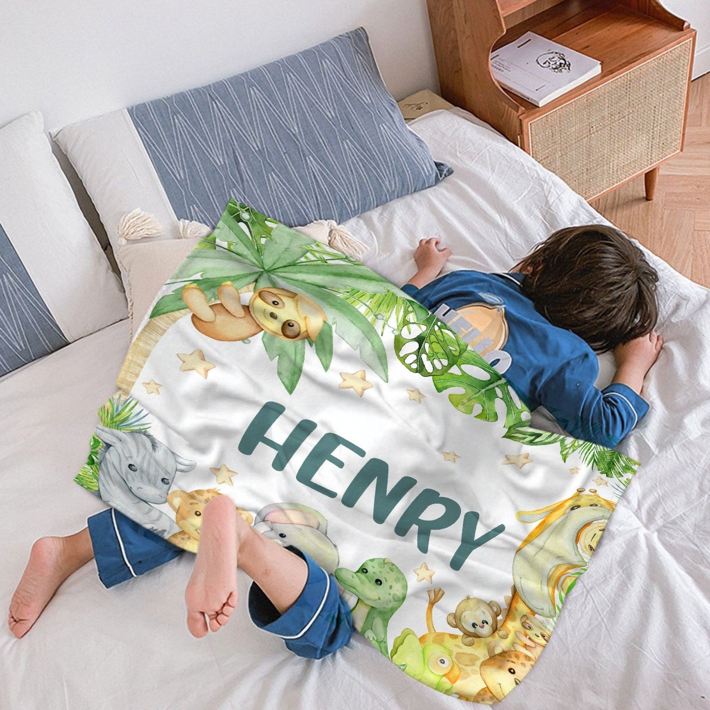 ️ Personalized Safari Jungle Blanket - Baby Gift