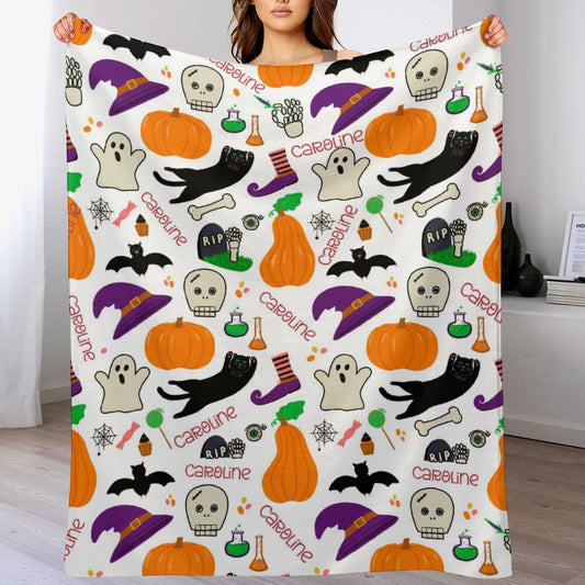 ️Personalized Custom Halloween Baby Name Blanket