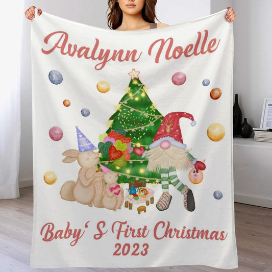 ️Personalized Baby's First Christmas Blanket